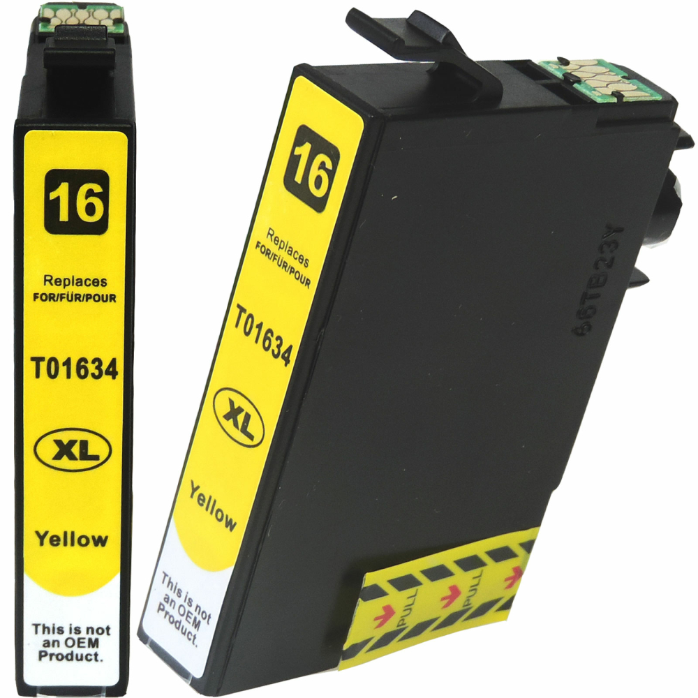 Tintenpatrone Kompatibel Epson 16XL, F&uuml;ller, T1634, C13T16344010 Y Yellow Gelb Druckerpatrone f&uuml;r 450 Seiten von D&C