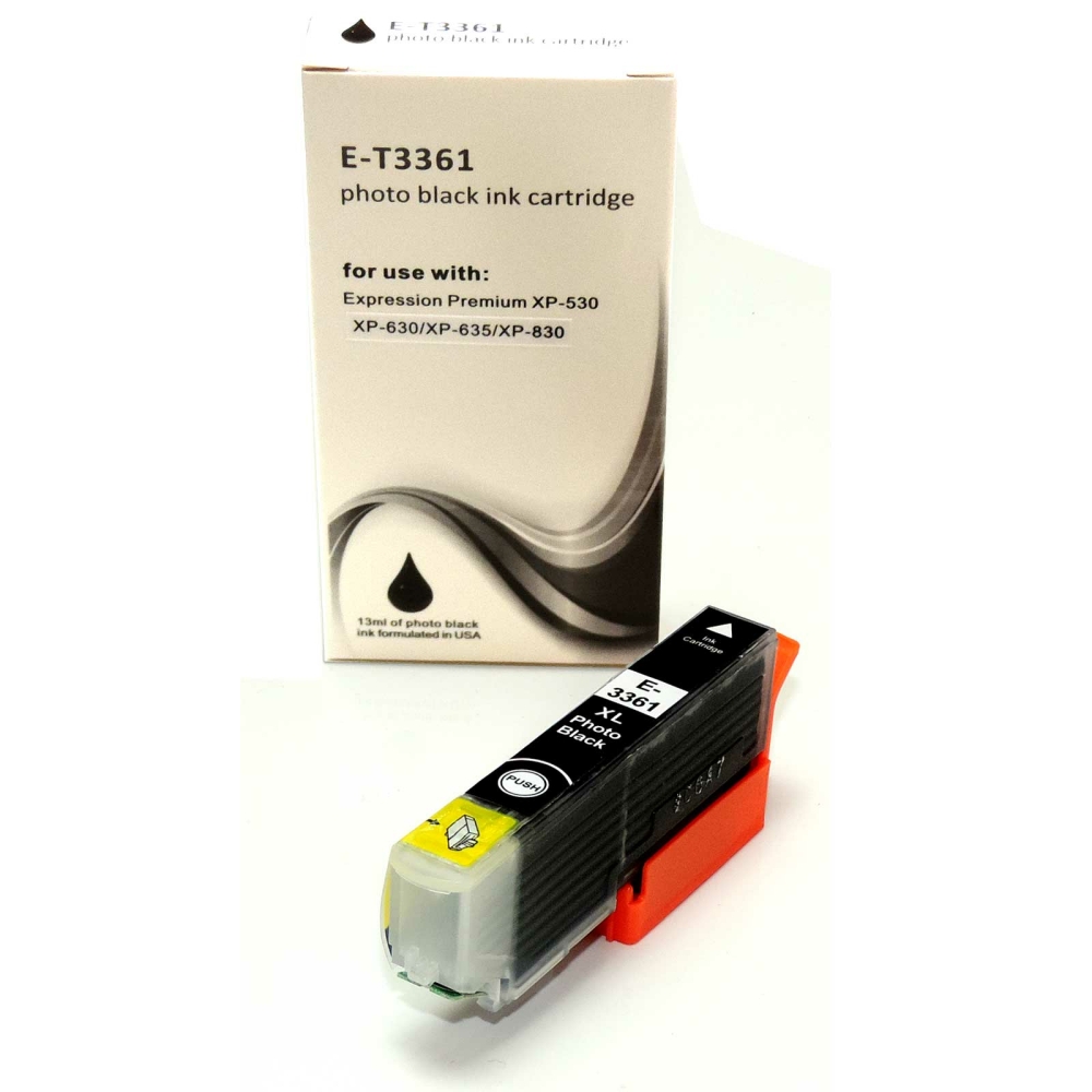 Kompatibel Epson Orange, T3361, 33XL, C13T33614010 PBK Foto-Schwarz Photo Black Druckerpatrone f&uuml;r 650 Seiten von D&C